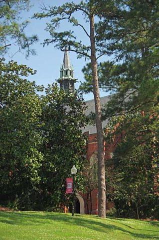 Steeple and cloister view from the Green